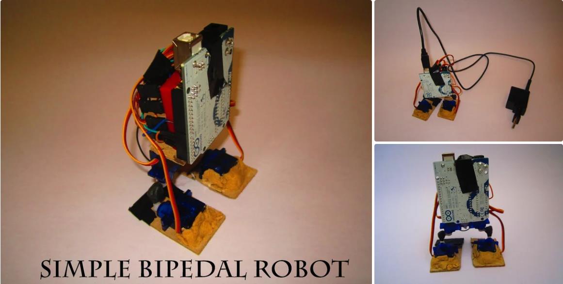 【Arduino 动手做】Biped很酷:制作简单的双足类人机器人图1