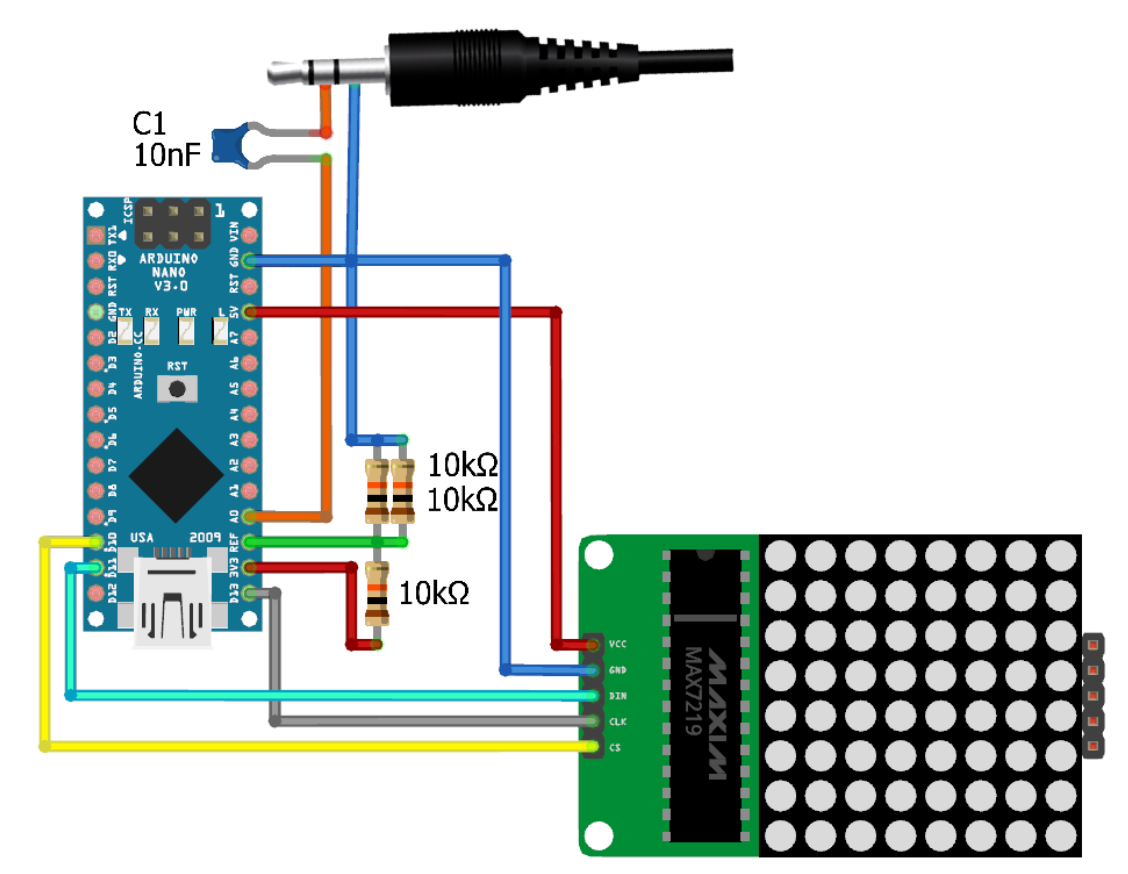 【Arduino 动手做】MAX7219 图形音频频谱分析仪图3