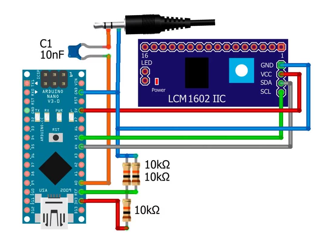 【Arduino 动手做】显示器 1602 屏幕图形音频频谱分析仪图1
