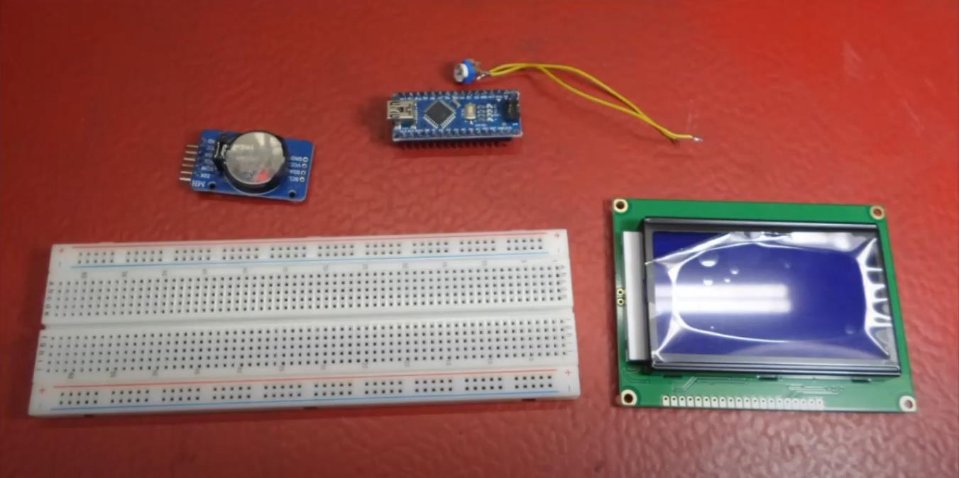 【Arduino 动手做】128x64 LCD 上的模拟、数字时钟和温度计图2