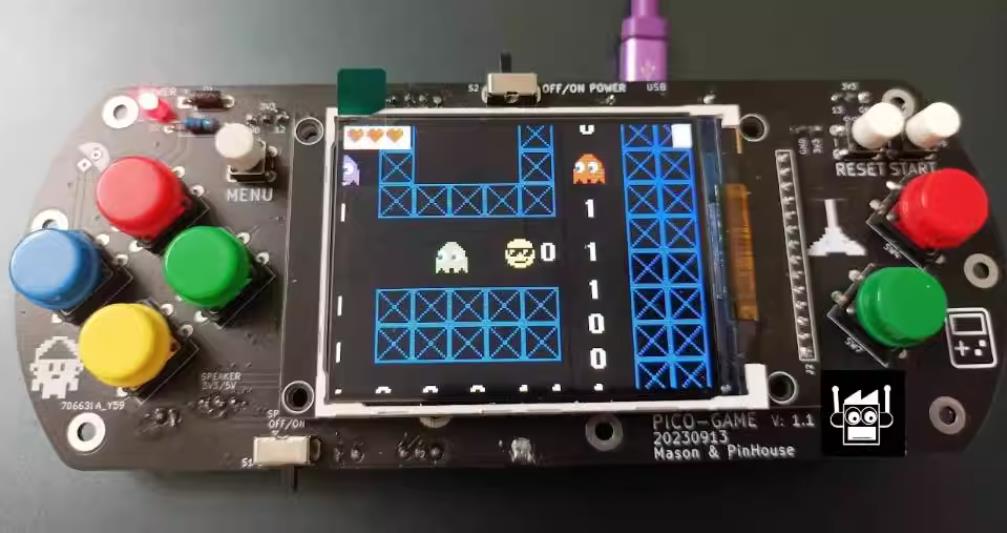【花雕学编程】Arduino动手做（258）--树莓Pico游戏开发板图3