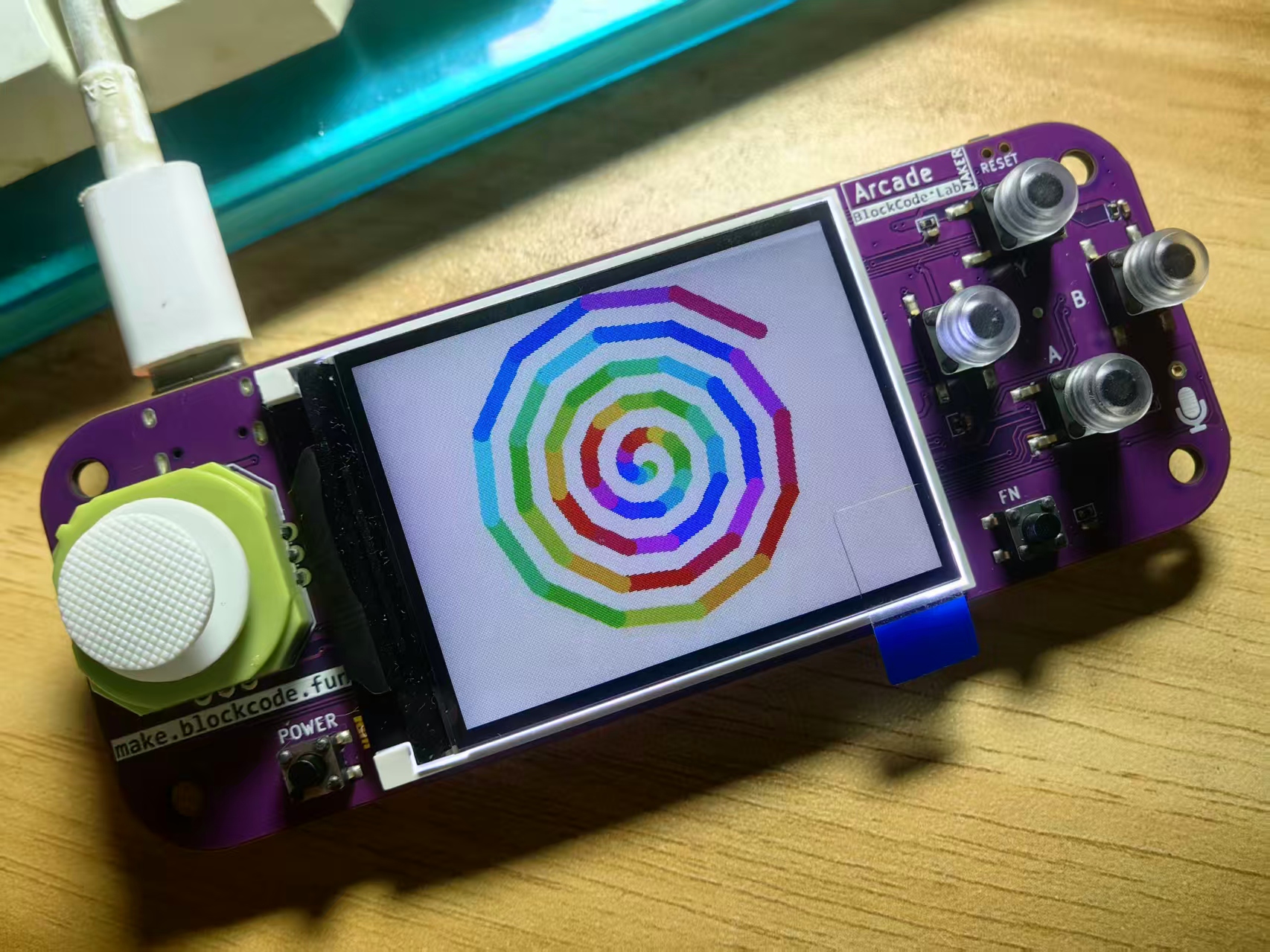 【花雕动手做】Scratch Arcade游戏ESP32开发板之多彩螺旋线图3
