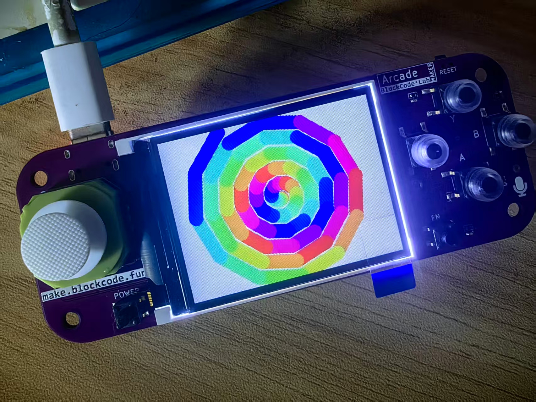 【花雕动手做】Scratch Arcade游戏ESP32开发板之多彩螺旋线图2