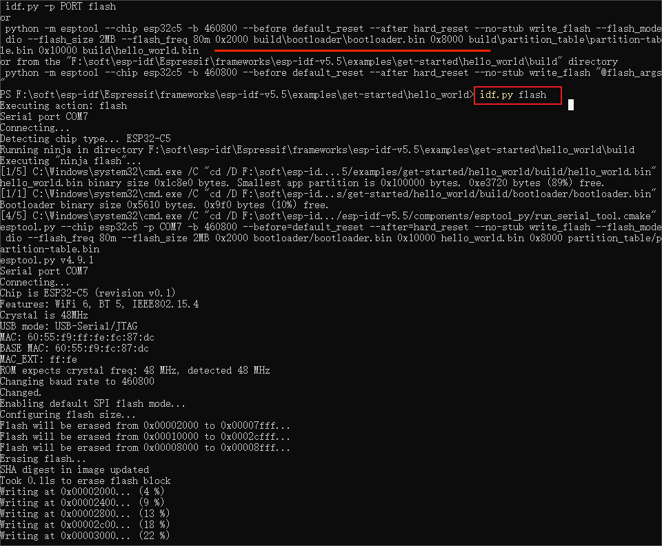 【FireBeetle 2 ESP32-C5】 Windows平台编译点灯图5
