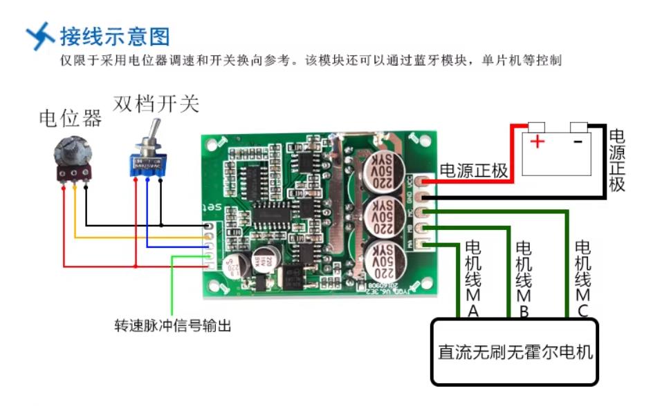 【花雕动手做】6.5寸轮毂电机方案：36V500W无霍尔驱动板图2