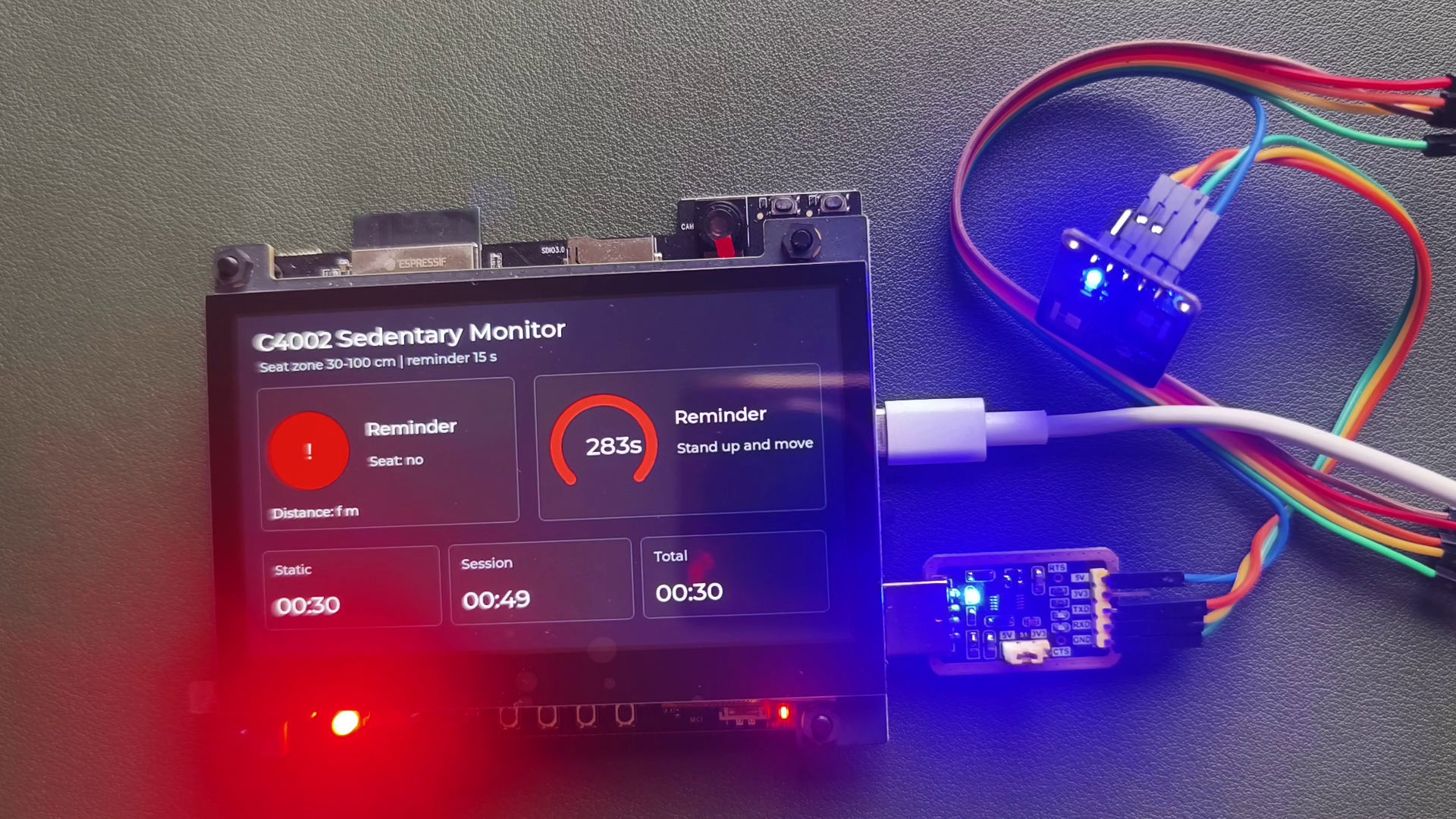 基于 ESP32-S31-Korvo 与 C4002 毫米波传感器的离席/久坐提...封面