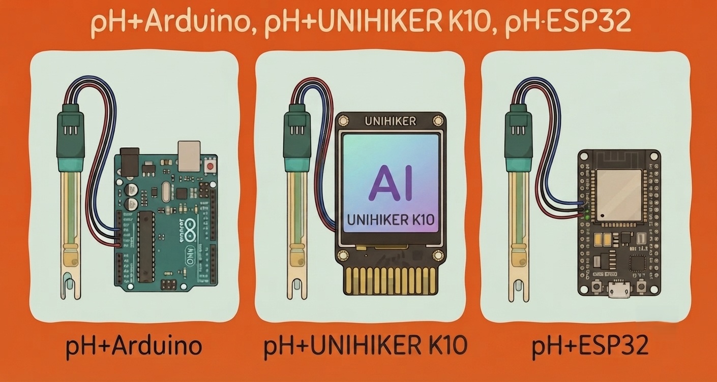 水培pH自动监测怎么做？传感器选型Arduino / ESP32 / UNIHIKE...封面1