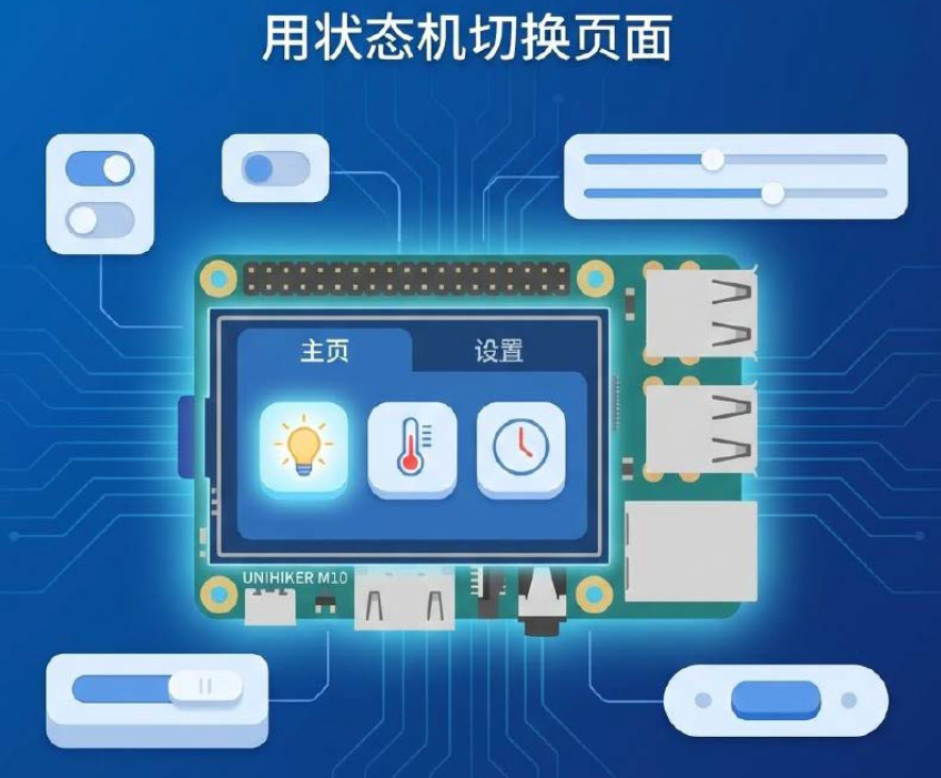 用行空板做多界面交互面板——用状态机切换页面