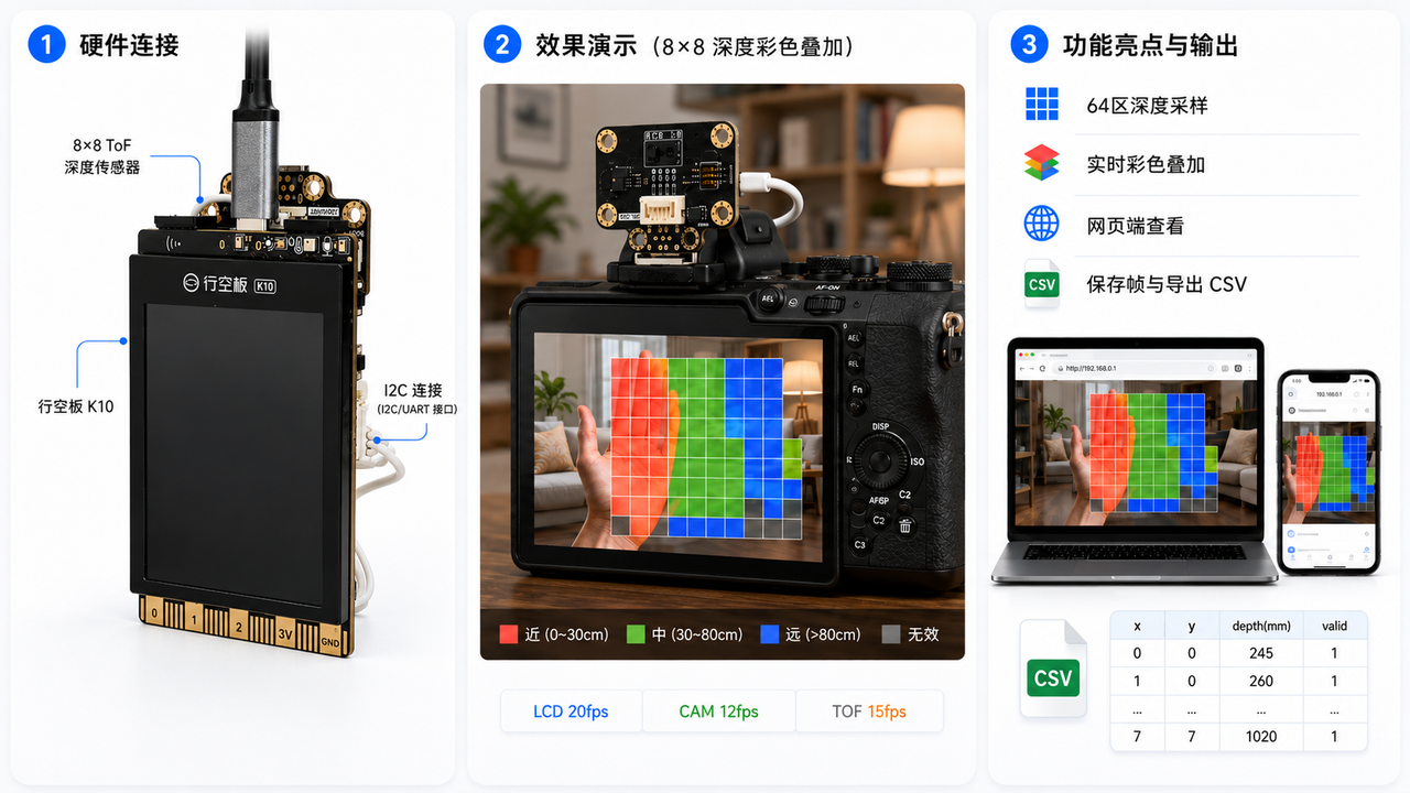 【行空板K10+8×8ToF】低成本打造深度相机，让摄像机看...图3