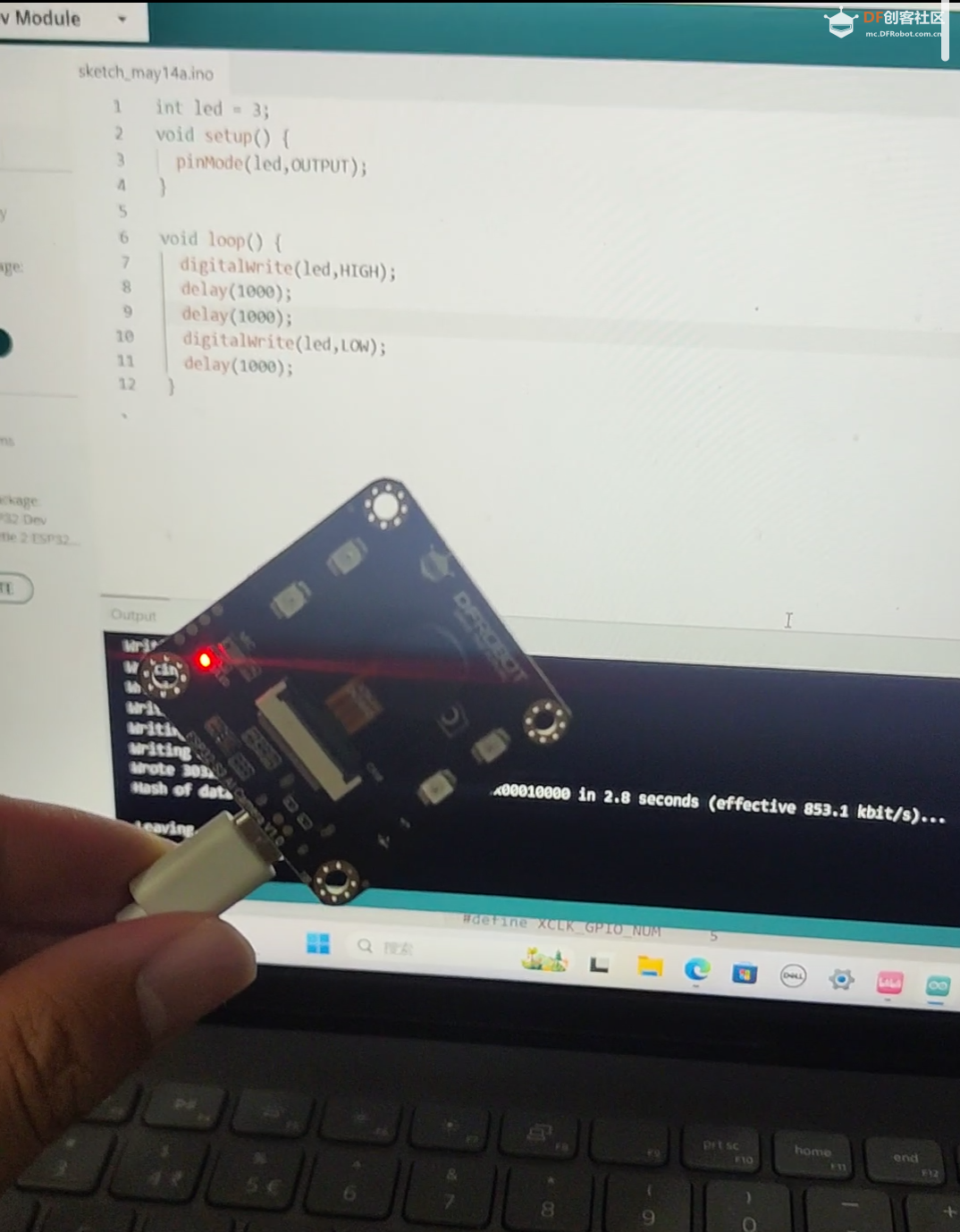 ESP32 S3 LED灯闪烁 | DF创客社区_image_3.webp